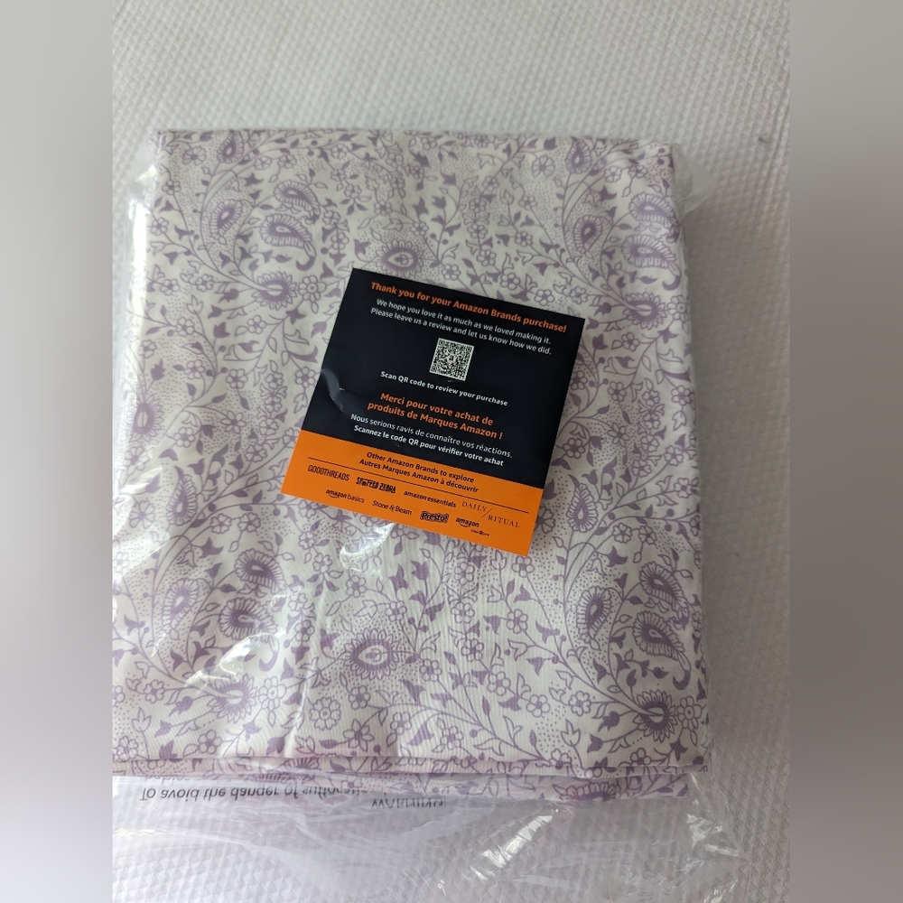 Amazon basics lightweight super soft bed sheet set twin lavender paisley.